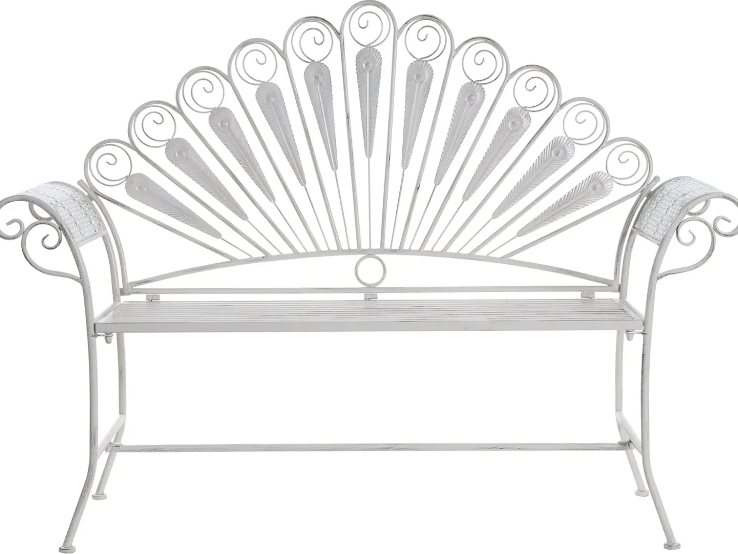 Havebænk PAVIA 146 cm Metal Cremehvid