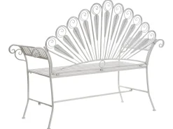 Havebænk PAVIA 146 cm Metal Cremehvid