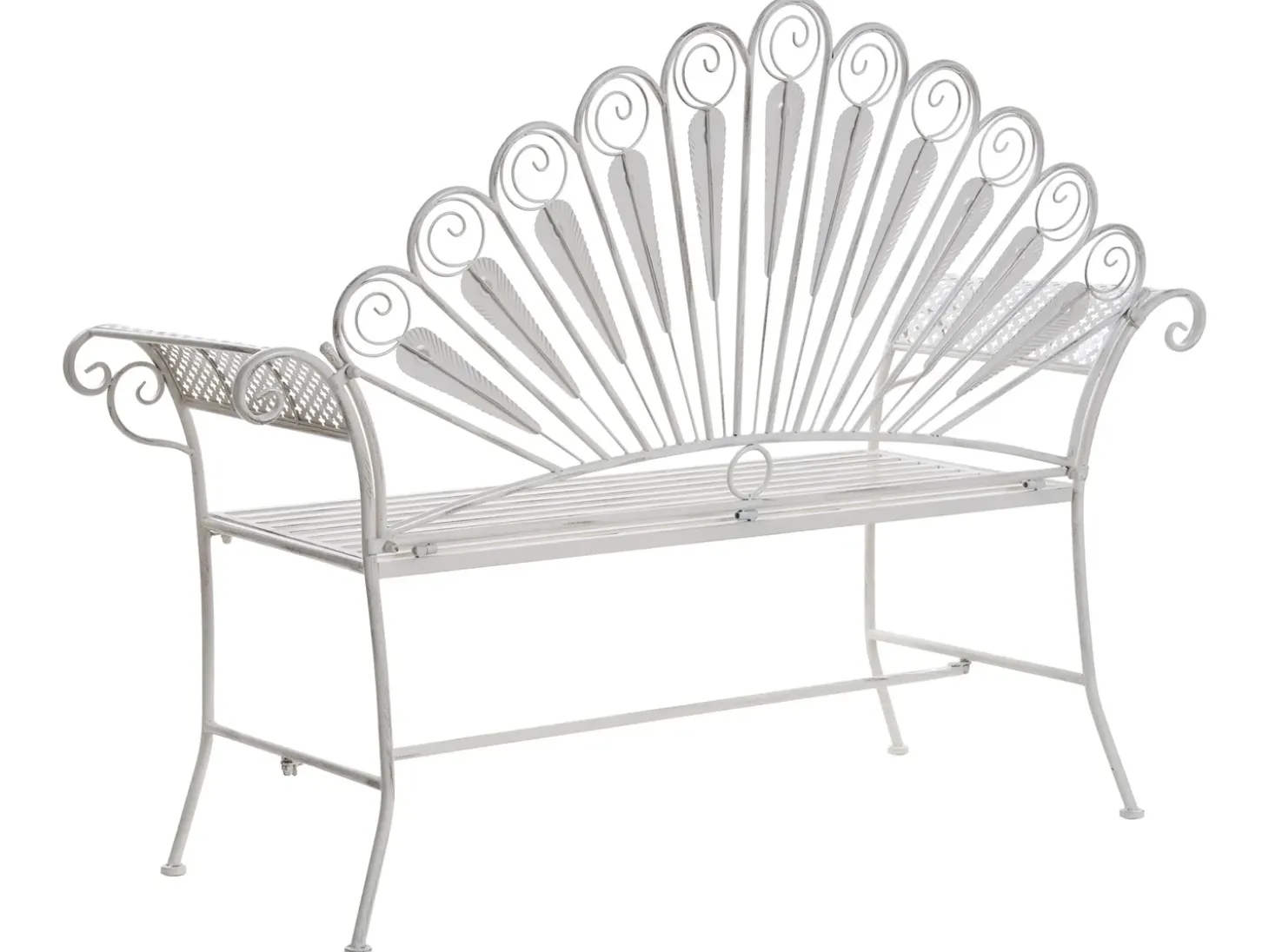 Havebænk PAVIA 146 cm Metal Cremehvid