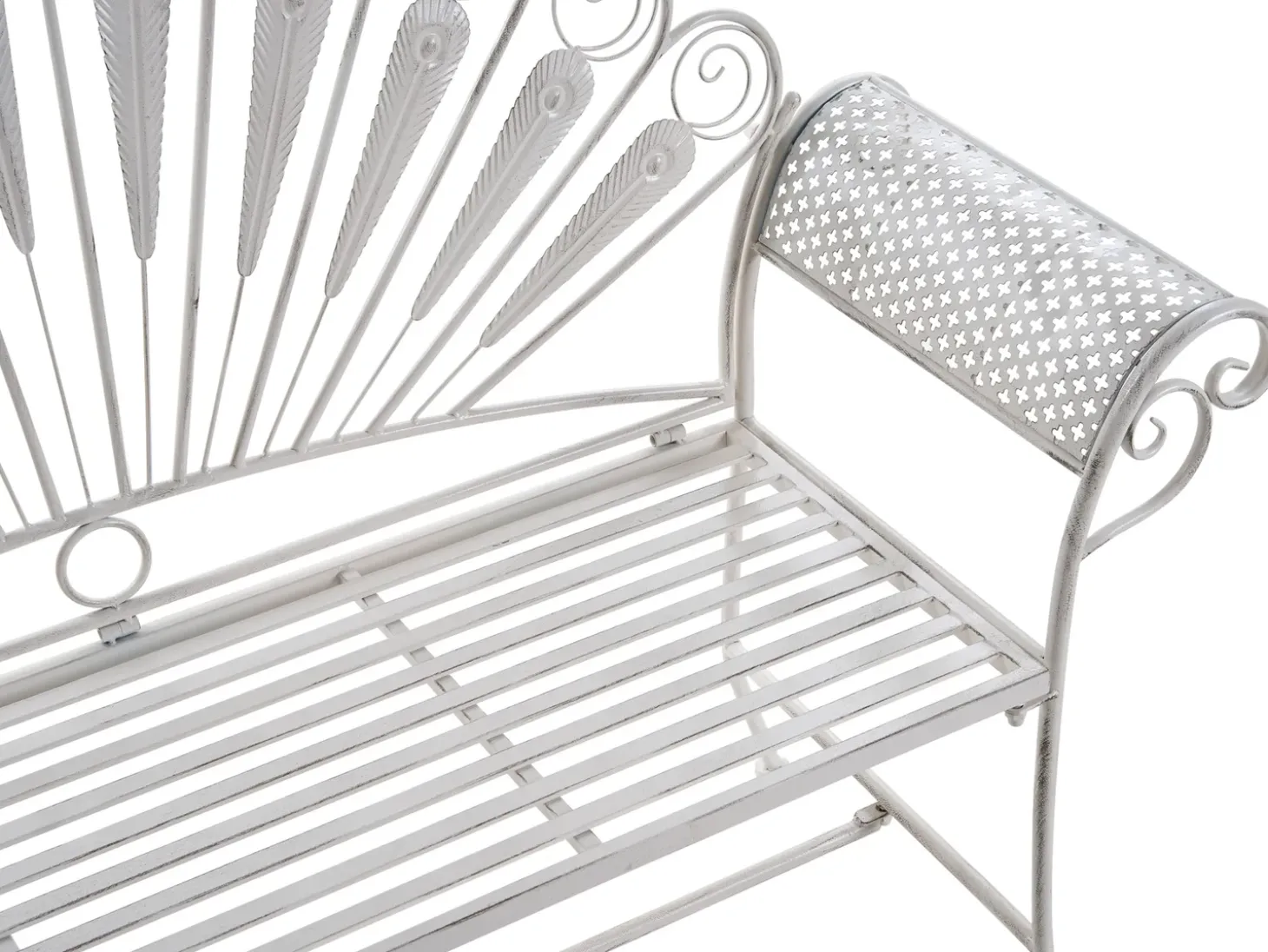 Havebænk PAVIA 146 cm Metal Cremehvid
