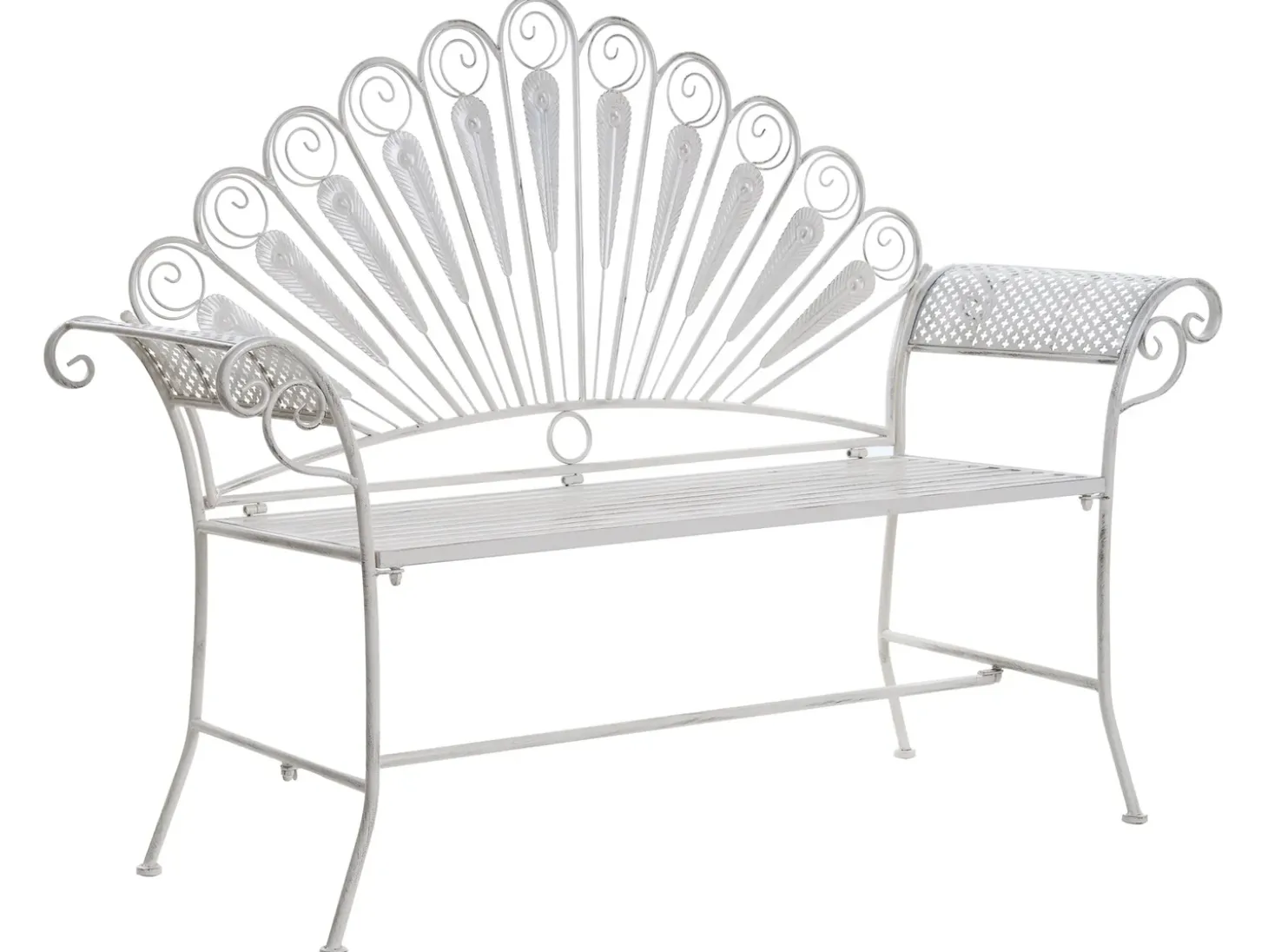 Havebænk PAVIA 146 cm Metal Cremehvid