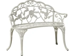 Havebænk PIURA 88 cm Metal Hvid