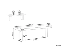 Havebænk TARANTO 150 cm Beton Grå