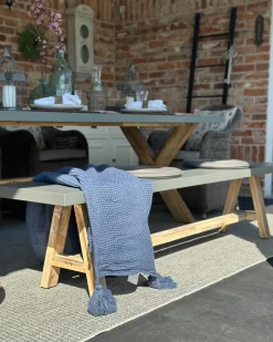 Havebænk TONNARE 200 cm Beton Grå