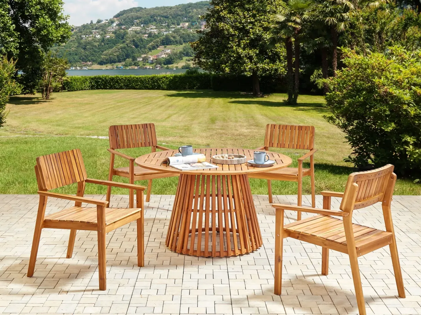 Havebord AGELLO 120 cm 120 cm Akacietræ Brun