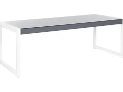 Havebord BACOLI 210 cm 90 cm Glas Cremehvid