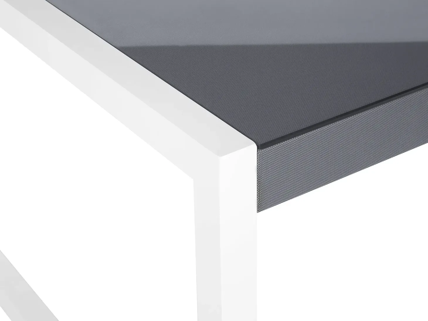 Havebord BACOLI 210 cm 90 cm Glas Cremehvid