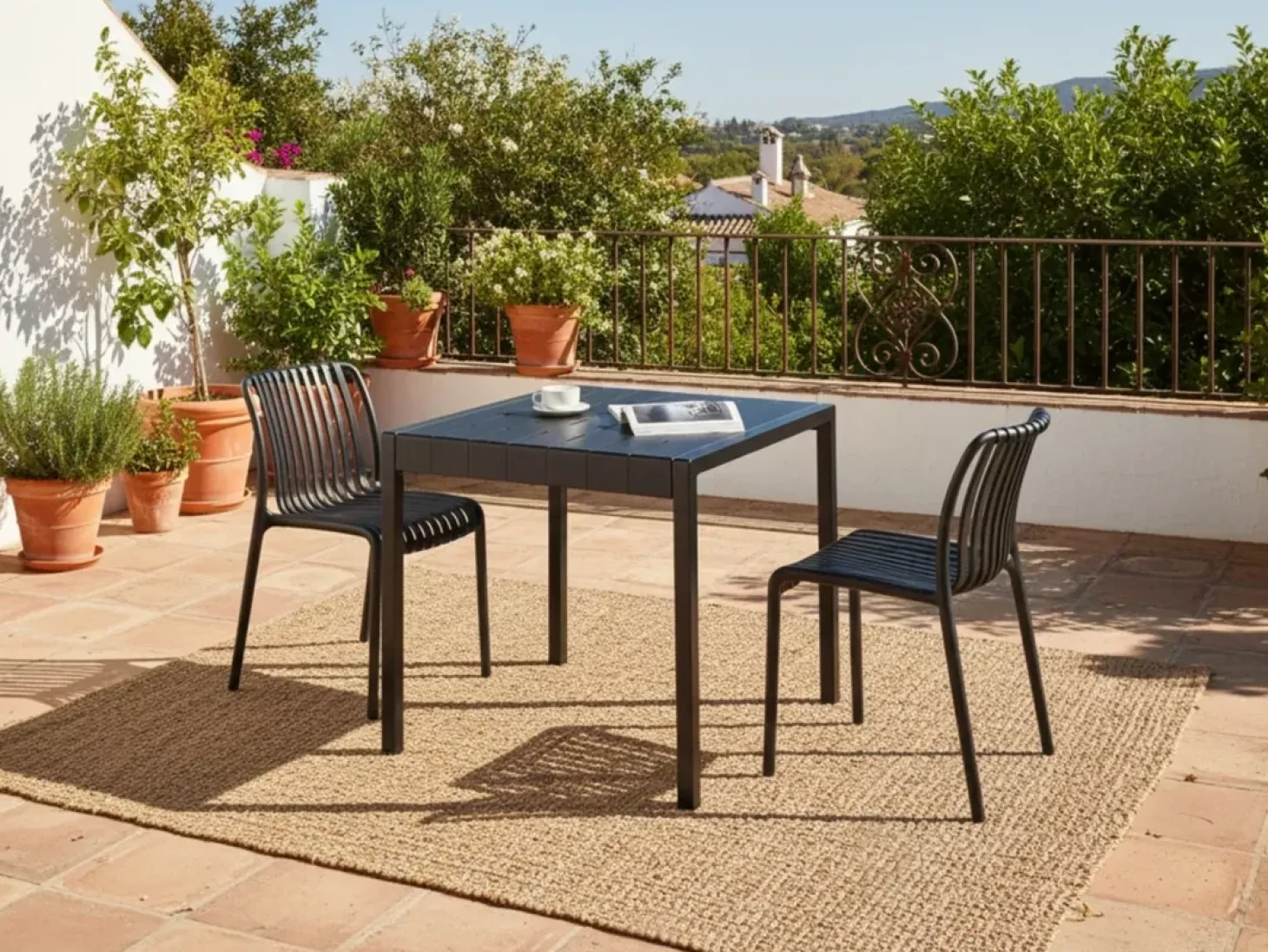 Havebord BARTICA 81 cm 84 cm Sort