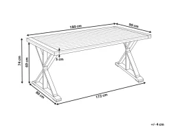 Havebord CALABRITTO 90 cm 180 cm Akacietræ Brun