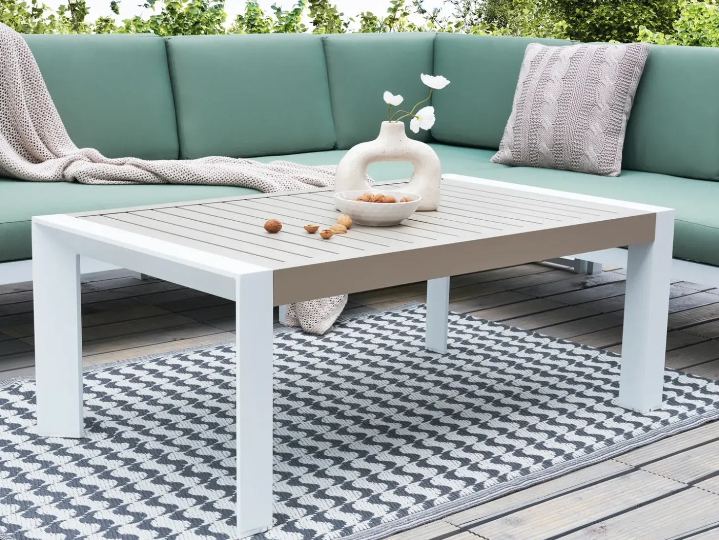 Havebord CASTELLA 120 cm 70 cm Metal Brungrå