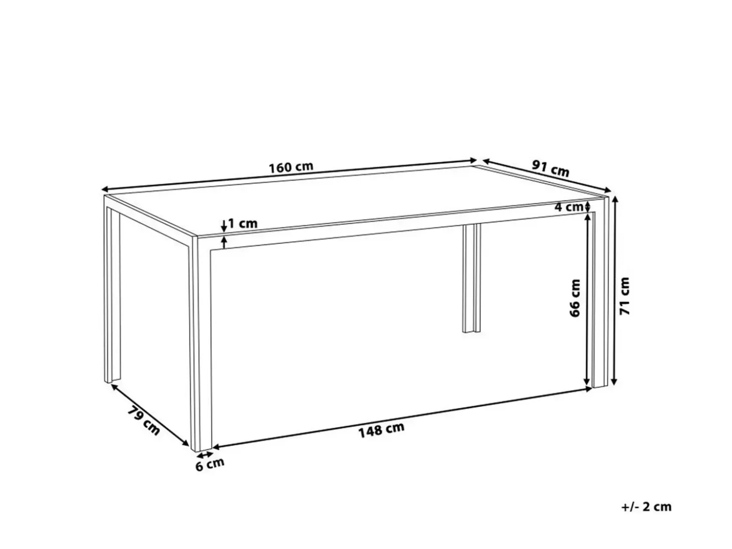 Havebord CATANIA 160 cm 91 cm Glas Grå