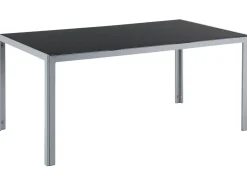 Havebord CATANIA 160 cm 91 cm Glas Sort