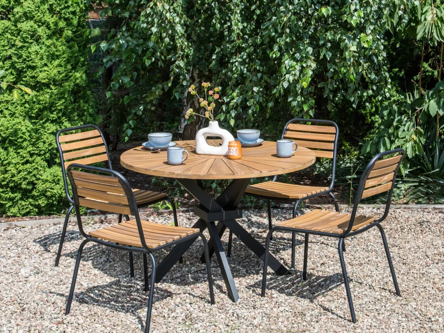 Havebord CISSONE 110 cm 110 cm Akacietræ Brun