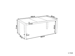 Havebord COSOLETO 180 cm 90 cm Glas Grå