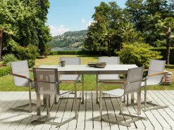 Havebord COSOLETO 180 cm 90 cm Glas Hvid