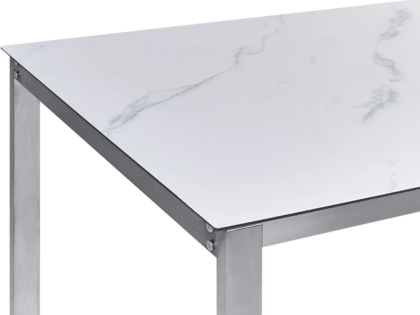 Havebord COSOLETO 180 cm 90 cm Marmor effekt Glas Hvid