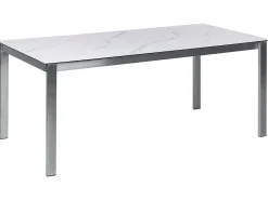 Havebord COSOLETO 180 cm 90 cm Marmor effekt Glas Hvid