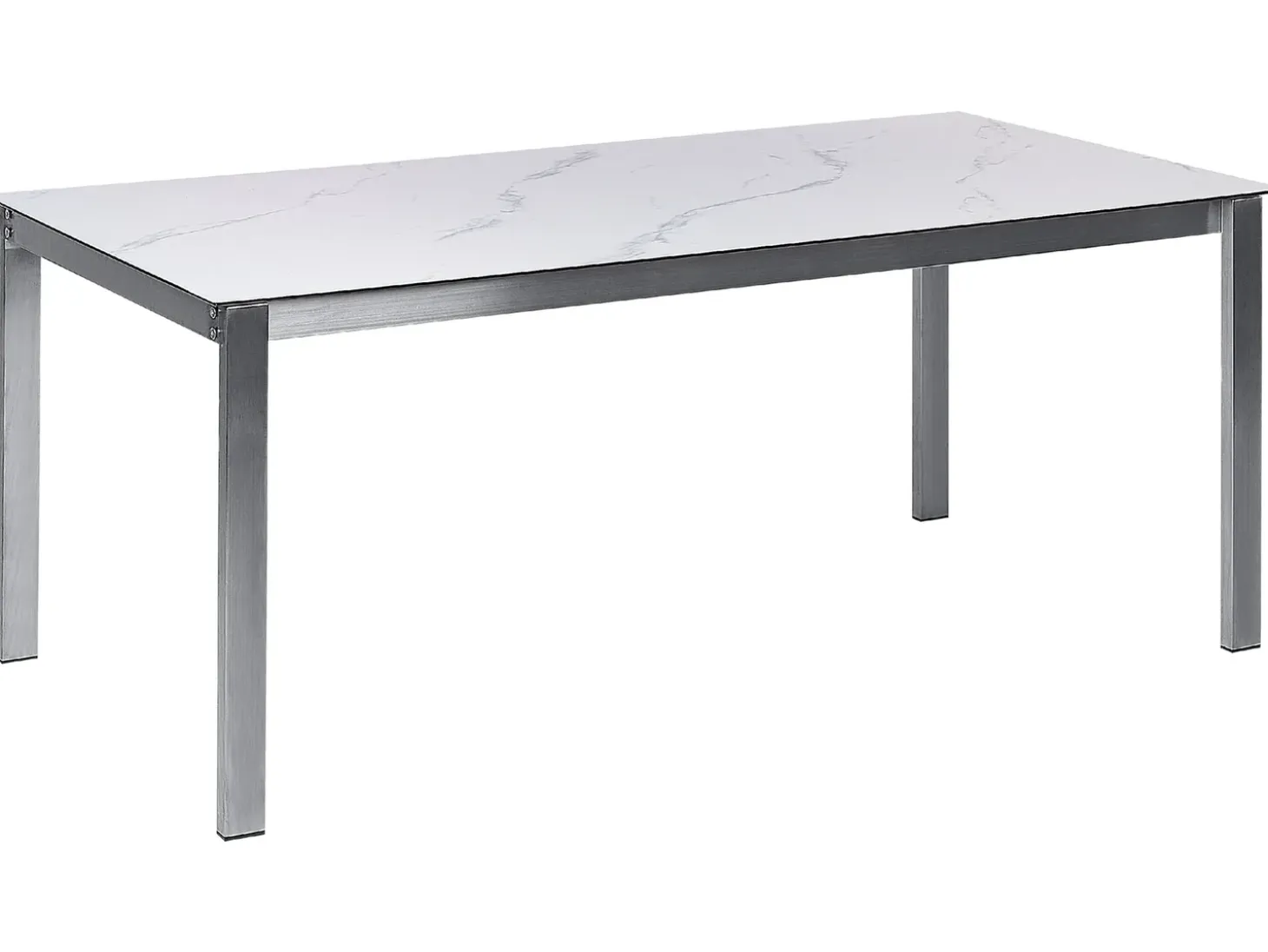 Havebord COSOLETO 180 cm 90 cm Marmor effekt Glas Hvid