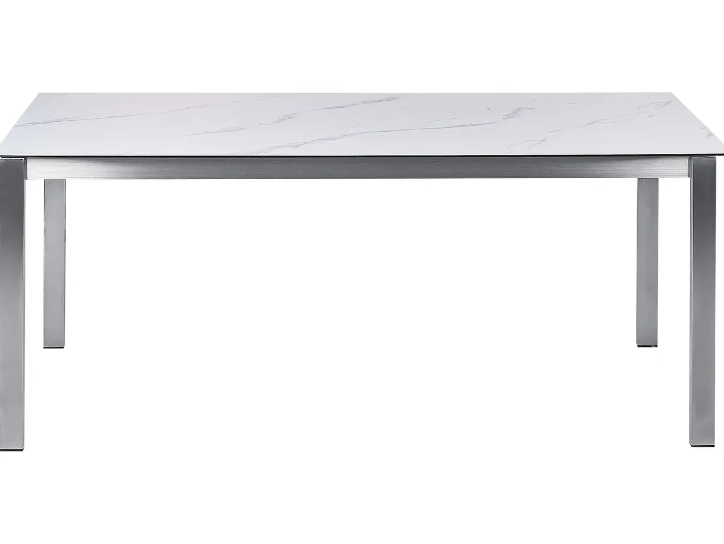 Havebord COSOLETO 180 cm 90 cm Marmor effekt Glas Hvid