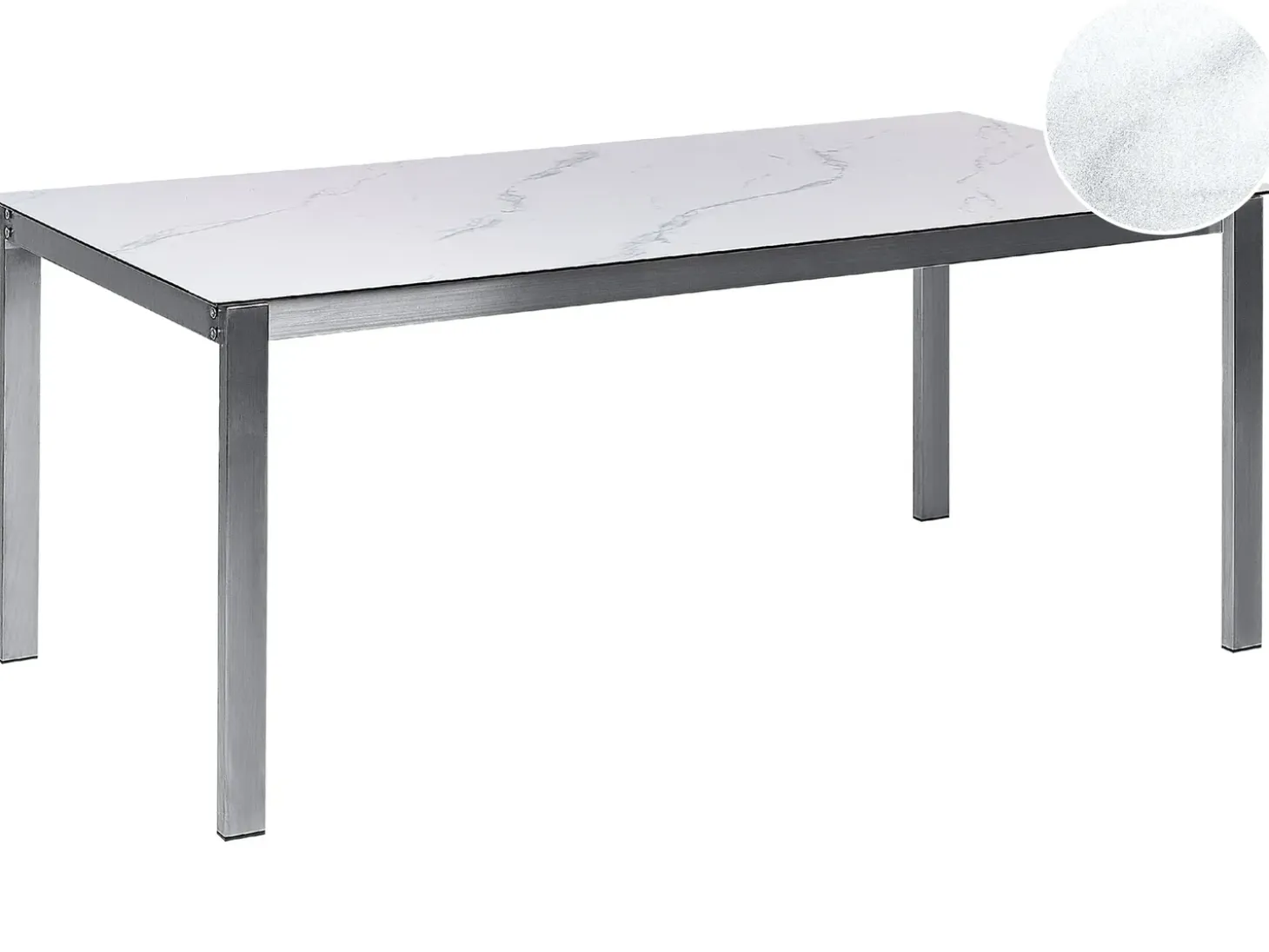 Havebord COSOLETO 180 cm 90 cm Marmor effekt Glas Hvid
