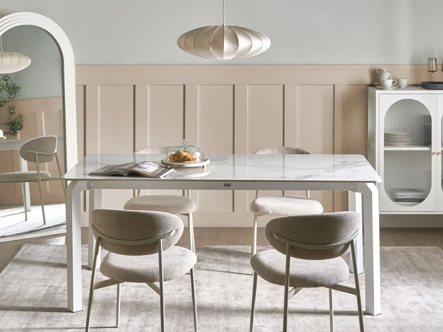 Havebord FELETTO 180 cm 90 cm Sten Hvid marmor