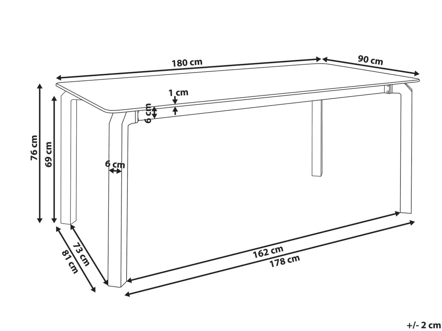 Havebord FELETTO 180 cm 90 cm Sten Hvid marmor