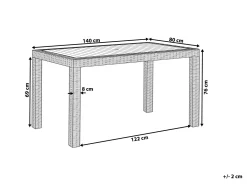 Havebord FOSSANO 140 cm 80 cm Lysegrå