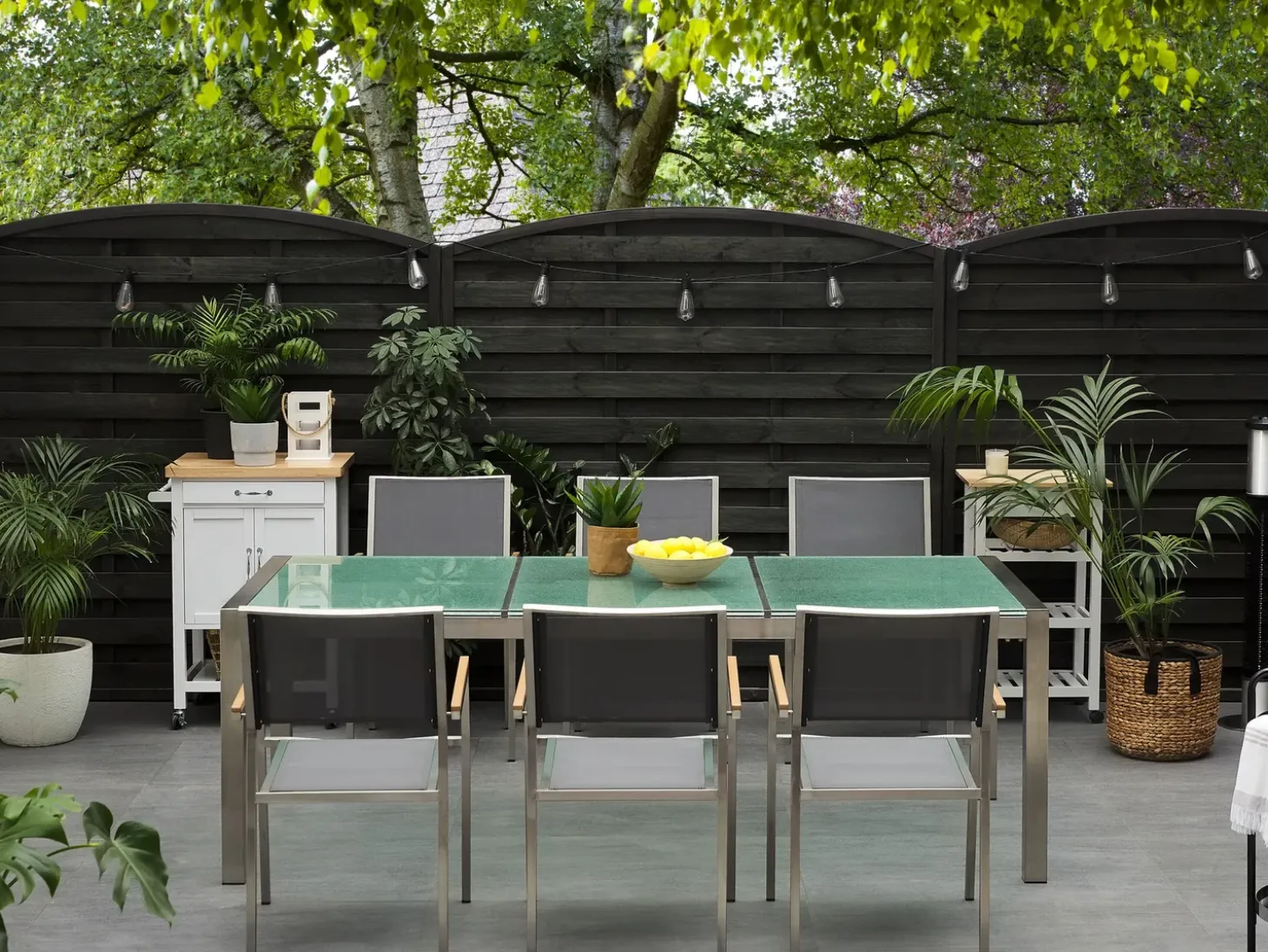 Havebord GROSSETO 220 cm 100 cm Krakeleret glas Transparent
