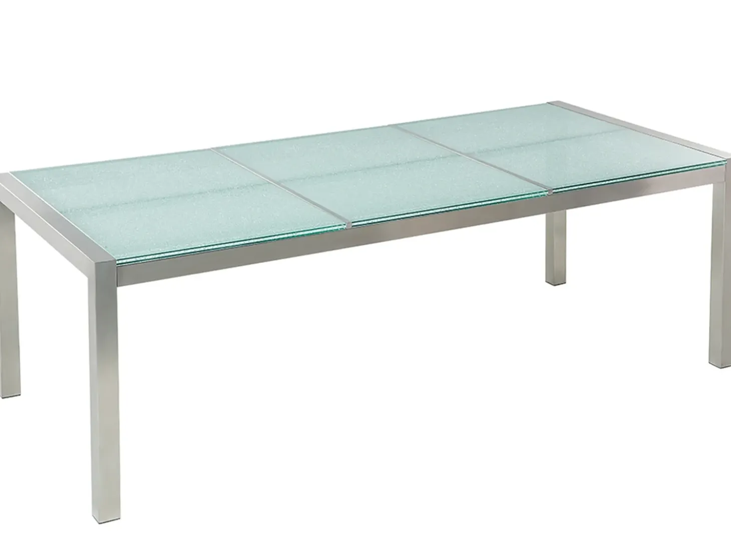 Havebord GROSSETO 220 cm 100 cm Krakeleret glas Transparent