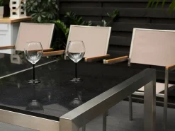 Havebord GROSSETO 220 cm 100 cm Poleret Granit Grå