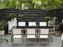 Havebord GROSSETO 220 cm 100 cm Poleret Granit Grå