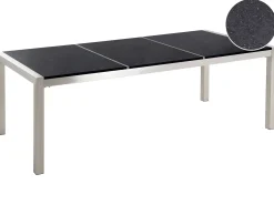 Havebord GROSSETO 220 cm 100 cm Poleret Granit Sort
