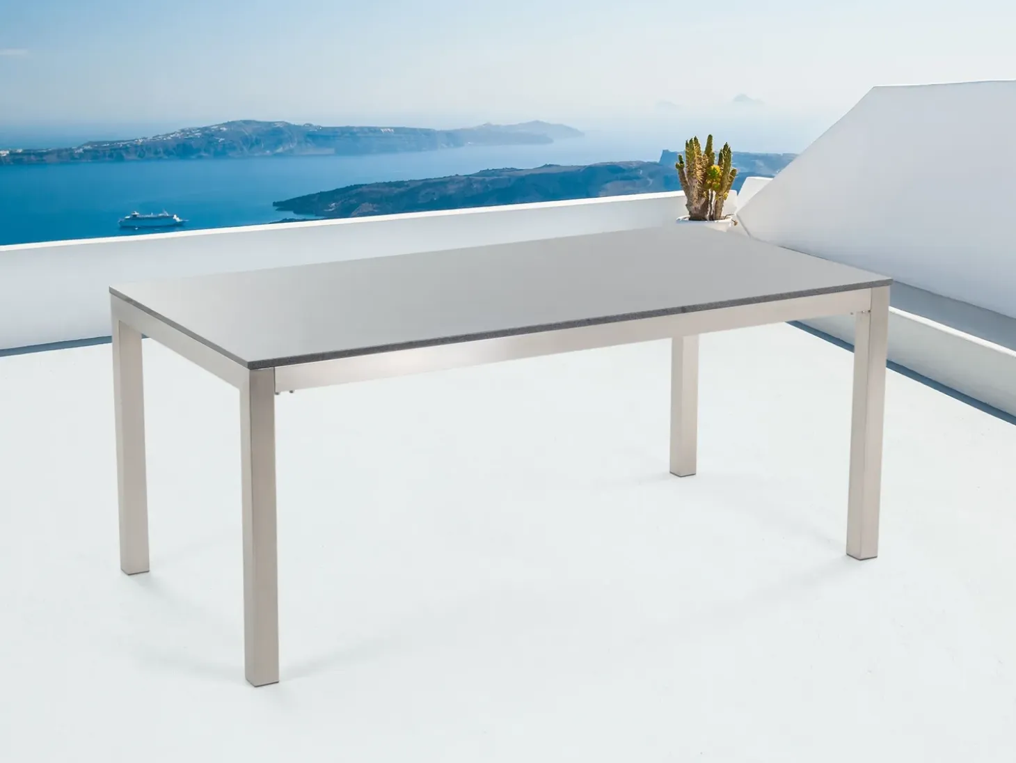 Havebord GROSSETO 180 cm 90 cm Poleret Granit Grå