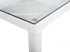 Havebord ITALY 220 cm 100 cm Glas Hvid