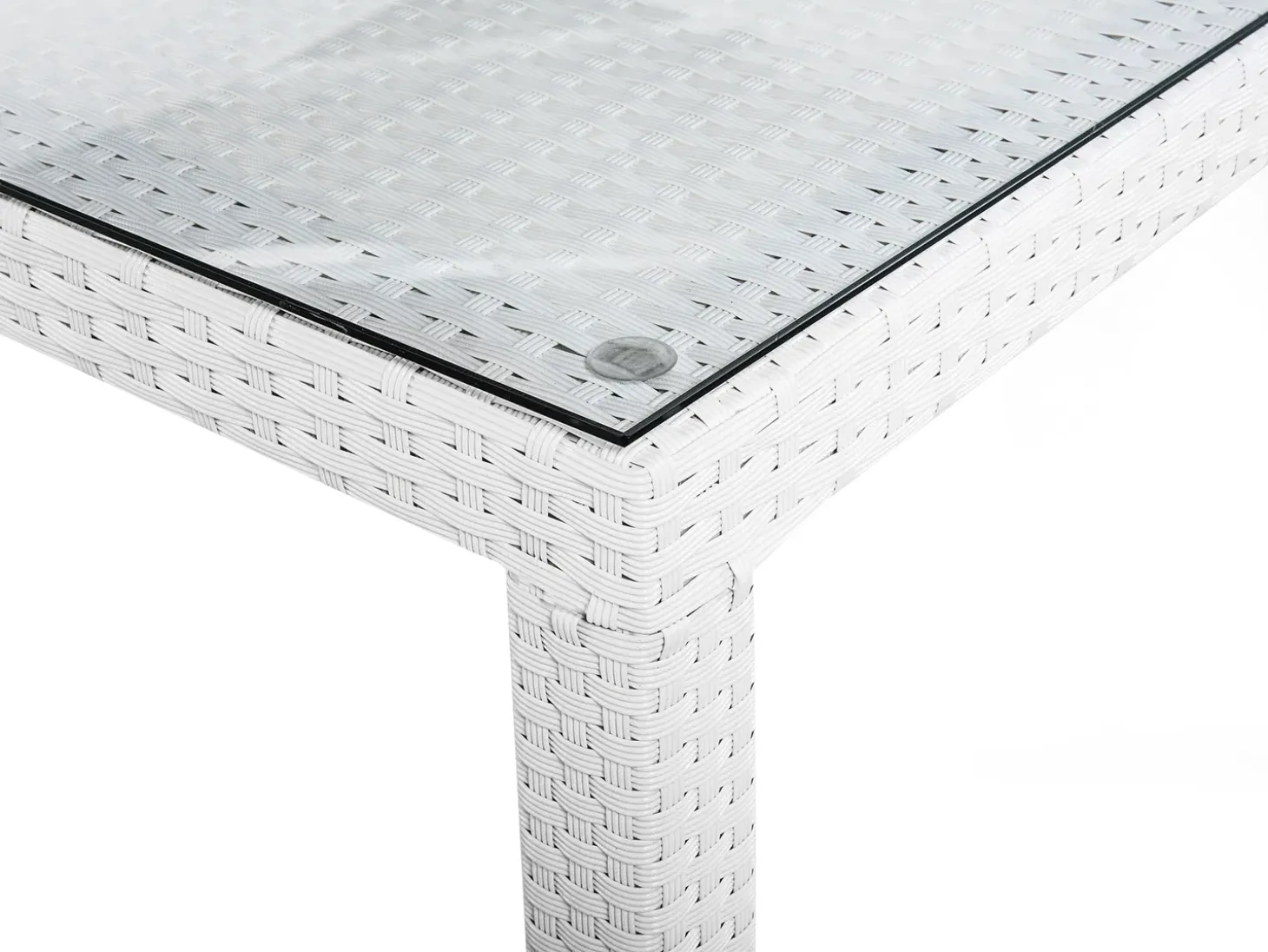 Havebord ITALY 220 cm 100 cm Glas Hvid