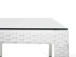 Havebord ITALY 220 cm 100 cm Glas Hvid