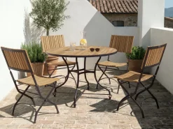 Havebord LASCARI 120 cm 120 cm Akacietræ Lysebrun