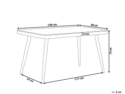Havebord LIPARI 140 cm 80 cm Glas Grå