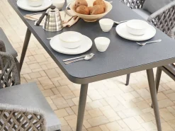 Havebord LIPARI 140 cm 80 cm Glas Grå