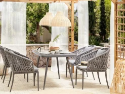Havebord LIPARI 140 cm 80 cm Glas Grå