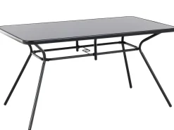 Havebord LIVO 140 cm 80 cm Glas Sort
