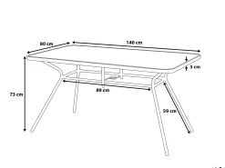 Havebord LIVO 140 cm 80 cm Glas Sort