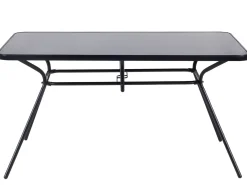 Havebord LIVO 140 cm 80 cm Glas Sort