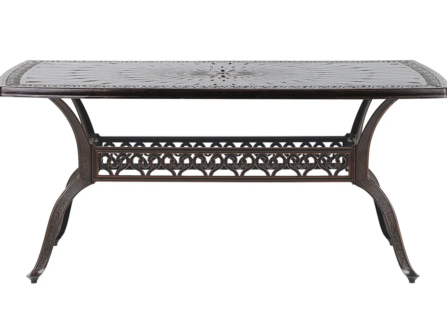 Havebord LIZZANO 165 cm 102 cm Metal Mørkebrun