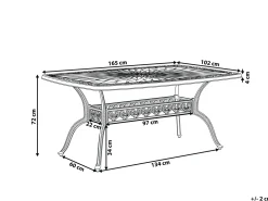 Havebord LIZZANO 165 cm 102 cm Metal Mørkebrun