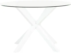 Havebord MALETTO 120 cm 120 cm Glas Hvid