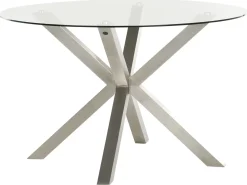 Havebord MALETTO 120 cm 120 cm Glas Sølv