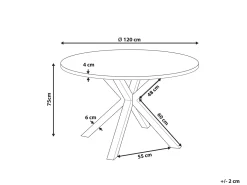 Havebord MALETTO 120 cm 120 cm Glas Sort
