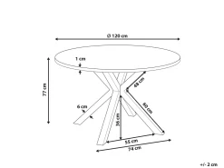 Havebord MALETTO 120 cm 120 cm Glas Sort