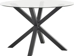 Havebord MALETTO 120 cm 120 cm Glas Sort